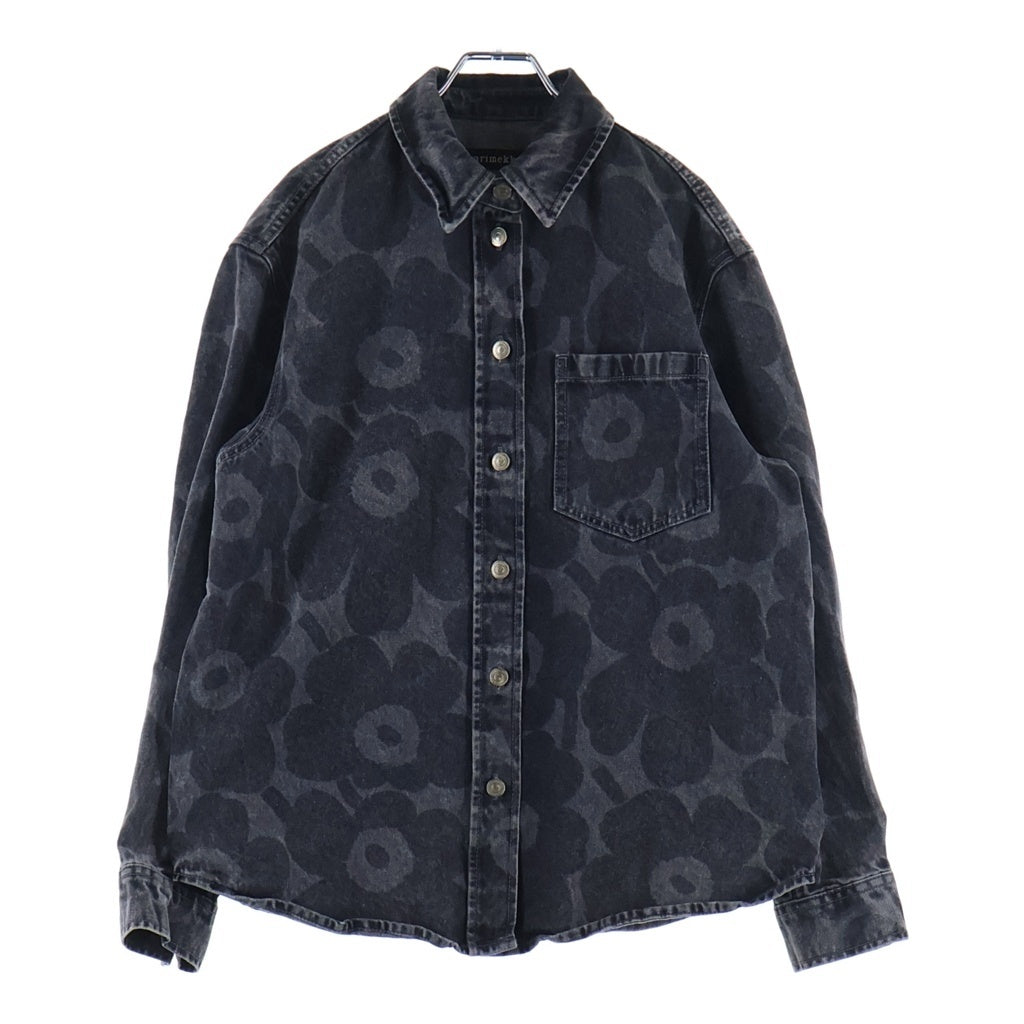 marimekko(マリメッコ) MARIDENIM VAIHE UNIKKO マリデニム フラワー総柄 長袖デニムシャツ レディース グレー 52_1_52259194460