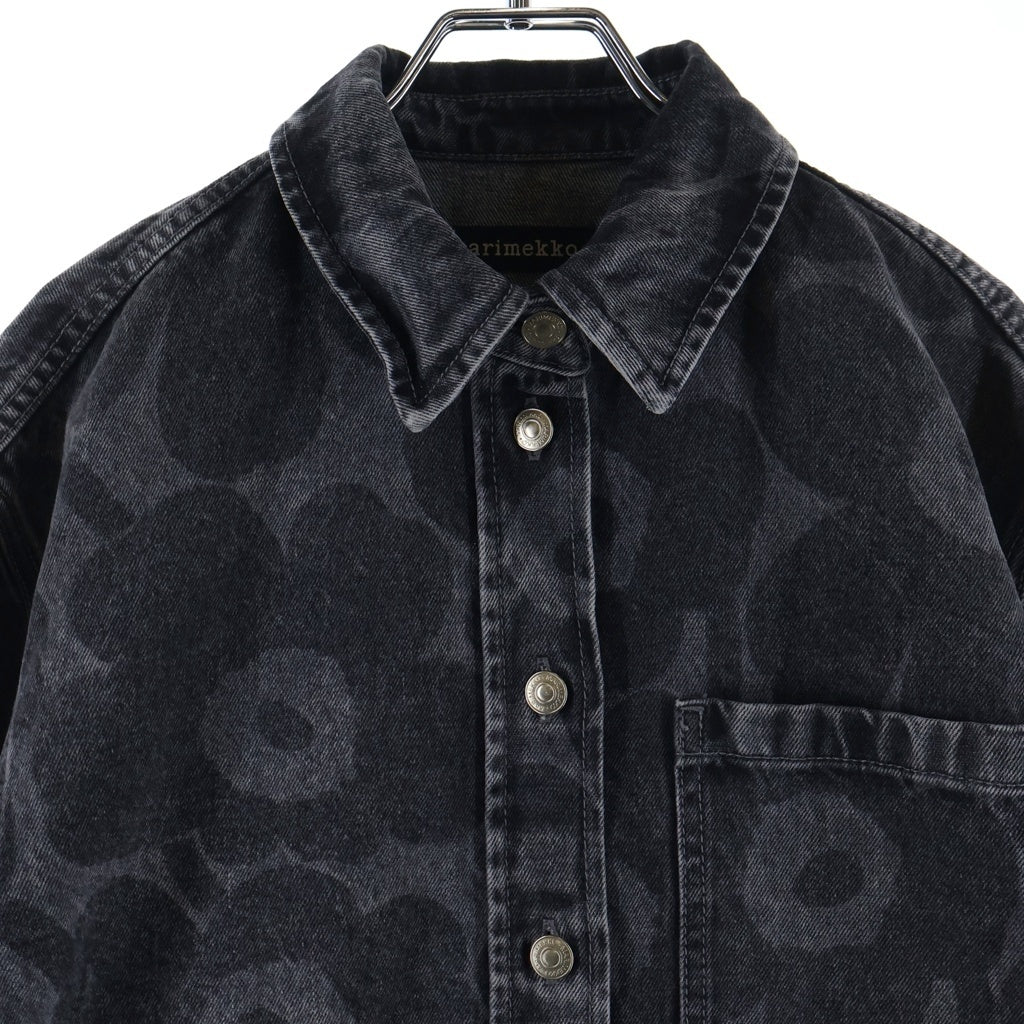 marimekko(マリメッコ) MARIDENIM VAIHE UNIKKO マリデニム フラワー総柄 長袖デニムシャツ レディース グレー 52_1_52259194460
