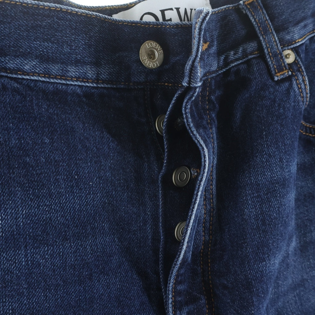 LOEWE(ロエベ) フィッシャーマン ターンアップ ボタンフライ ストレートデニムパンツ インディゴ H526Y11W33