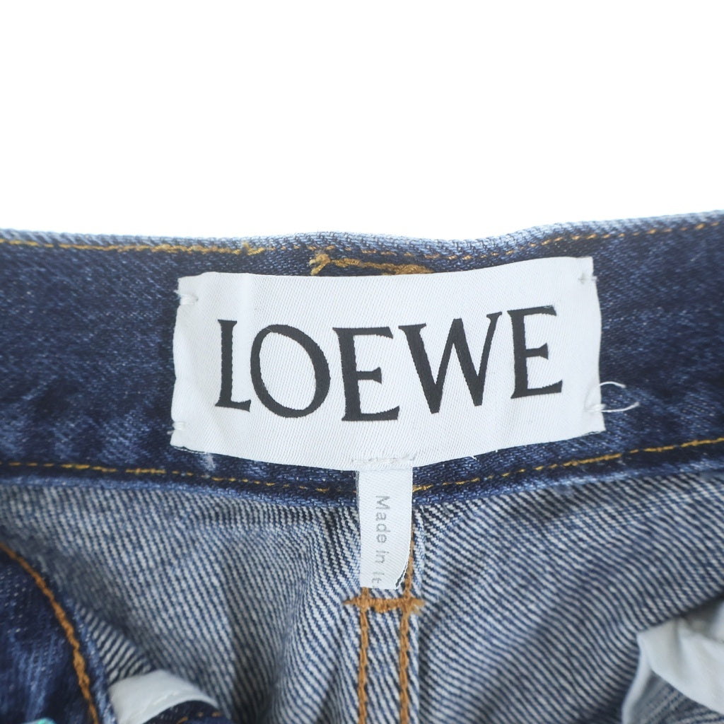 LOEWE(ロエベ) フィッシャーマン ターンアップ ボタンフライ ストレートデニムパンツ インディゴ H526Y11W33