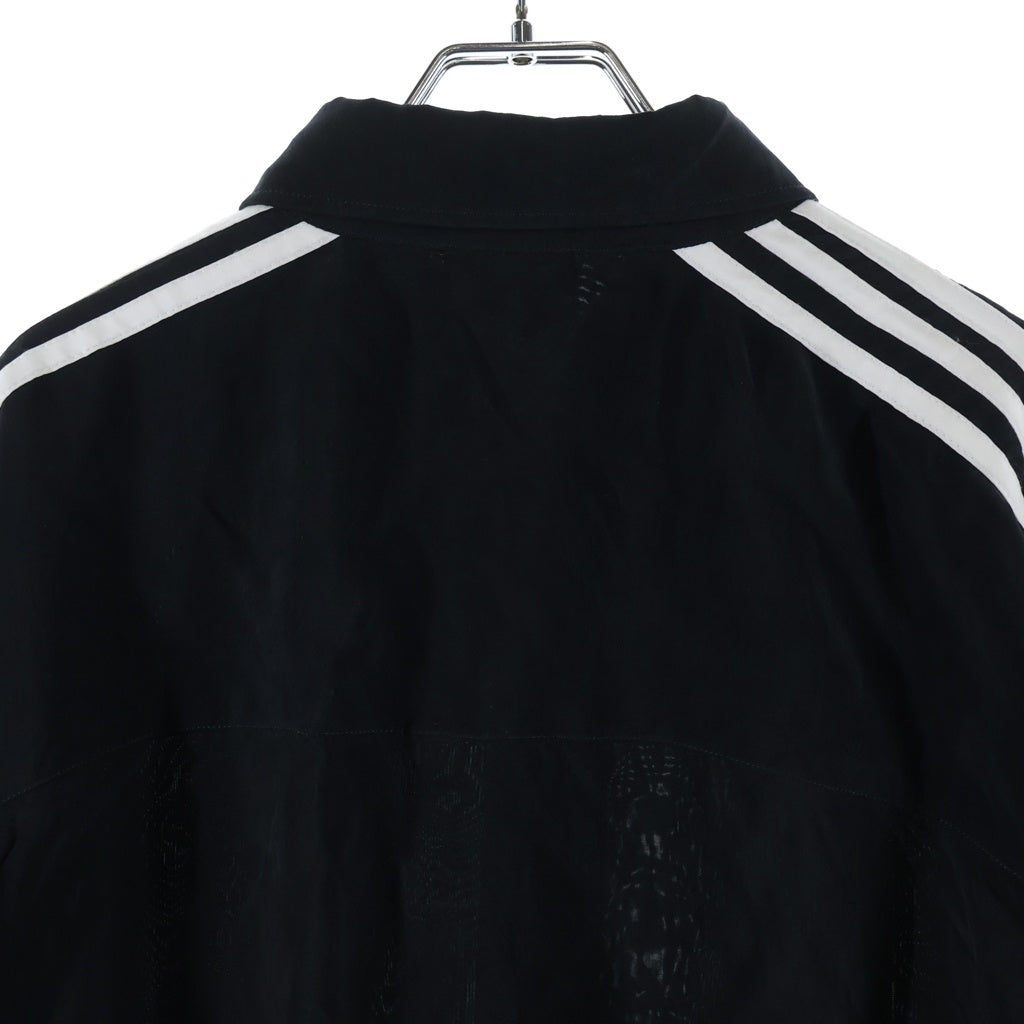 BALENCIAGA(バレンシアガ) ×ADIDAS CUPRO SHIRT アディダス 胸ロゴ サイドライン 長袖キュプラシャツ ブラック 725366 TN040