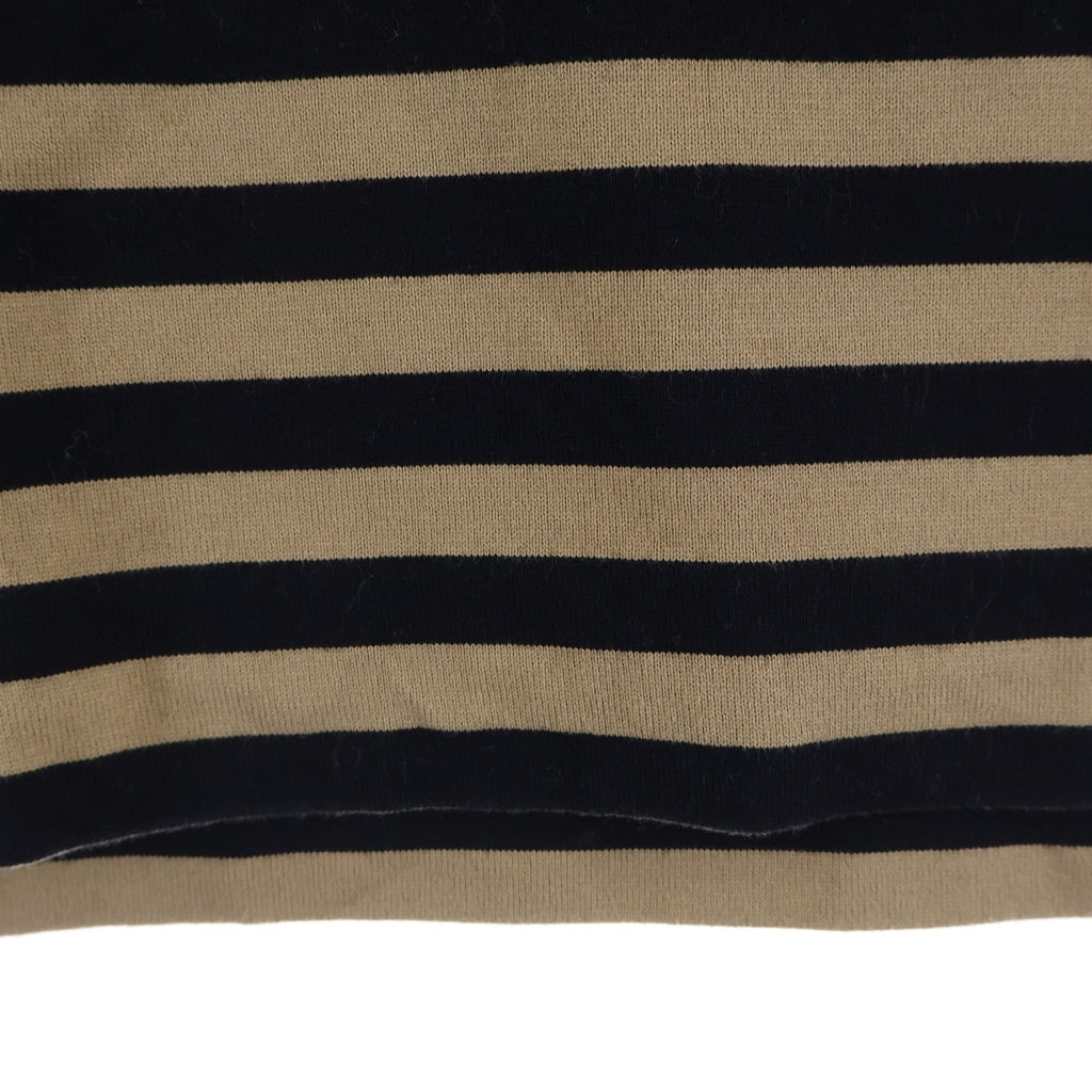 JIL SANDER(ジルサンダー) オーバーサイズ ポケット付 ボーダーTシャツ 半袖クルーネックカットソー ブラウン/ブラック JSU0707011 M024711891