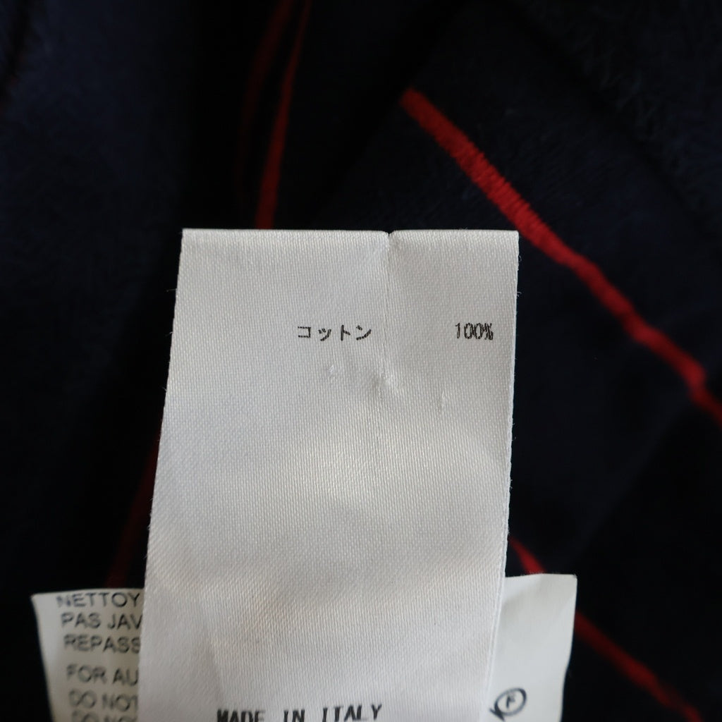 JIL SANDER(ジルサンダー) 18SS ボーダーTシャツ 半袖クルーネックカットソー ネイビー/レッド JSUM707016 MM246918A