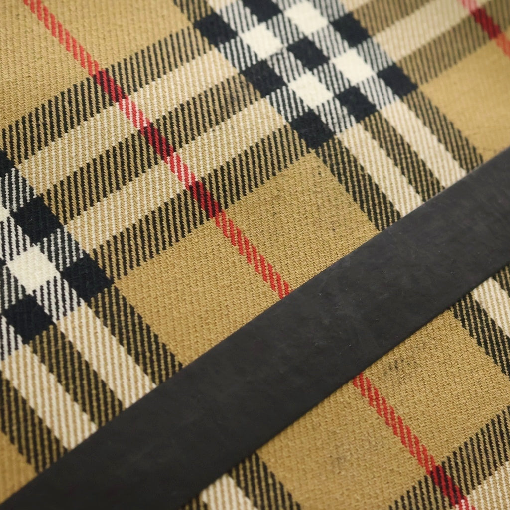 BURBERRY(バーバリー) ノバチェック リバーシブル レザー キャンバストートバッグ ジャイアント ベージュ/イエロー レディース
