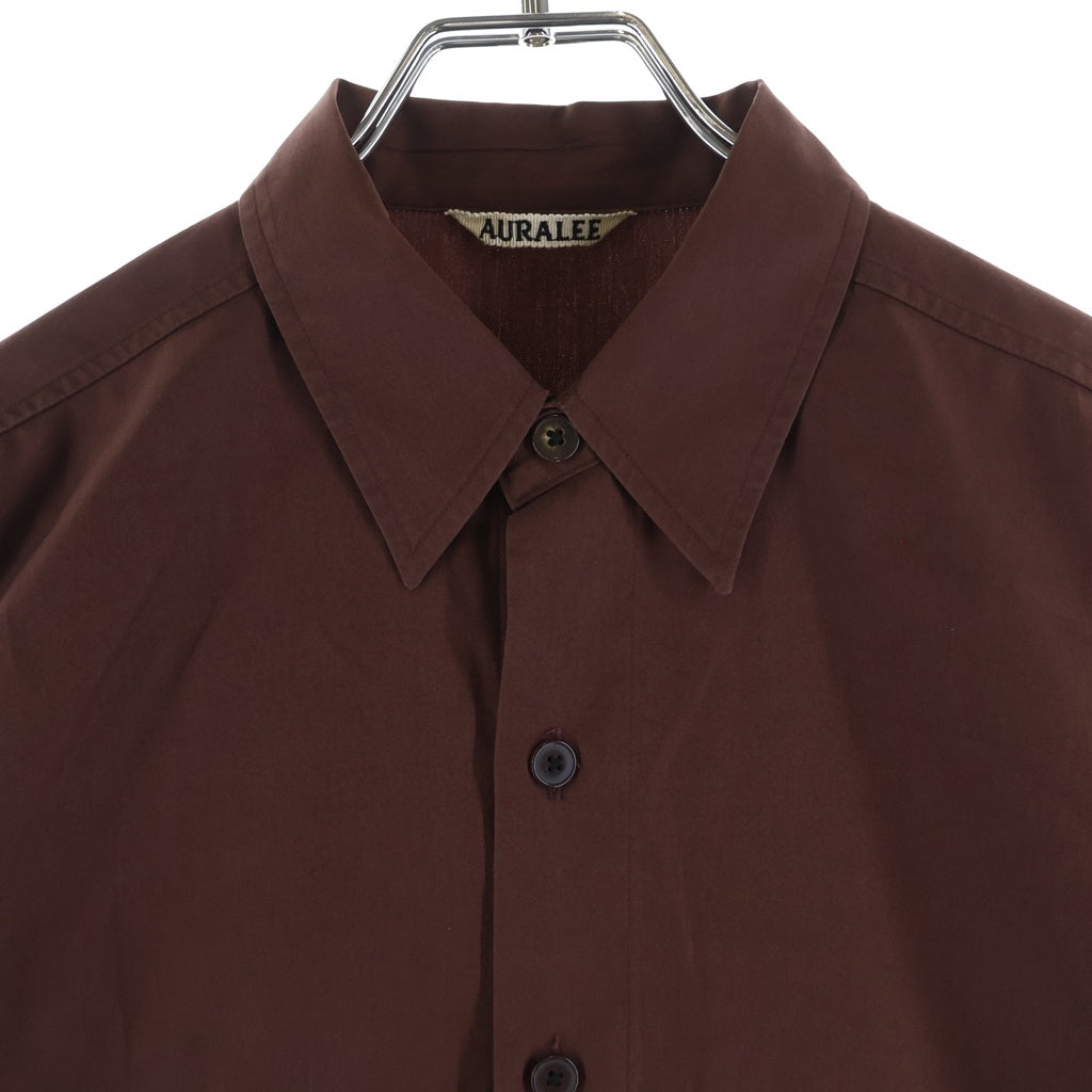 AURALEE(オーラリー) WASHED FINX TWILL BIG SHIRTS ウォッシュドフィンクスツイルビッグ 長袖シャツ ブラウン A00S03TN