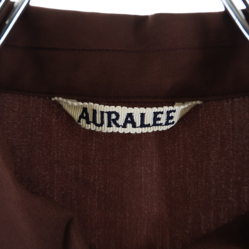 AURALEE(オーラリー) WASHED FINX TWILL BIG SHIRTS ウォッシュドフィンクスツイルビッグ 長袖シャツ ブラウン A00S03TN