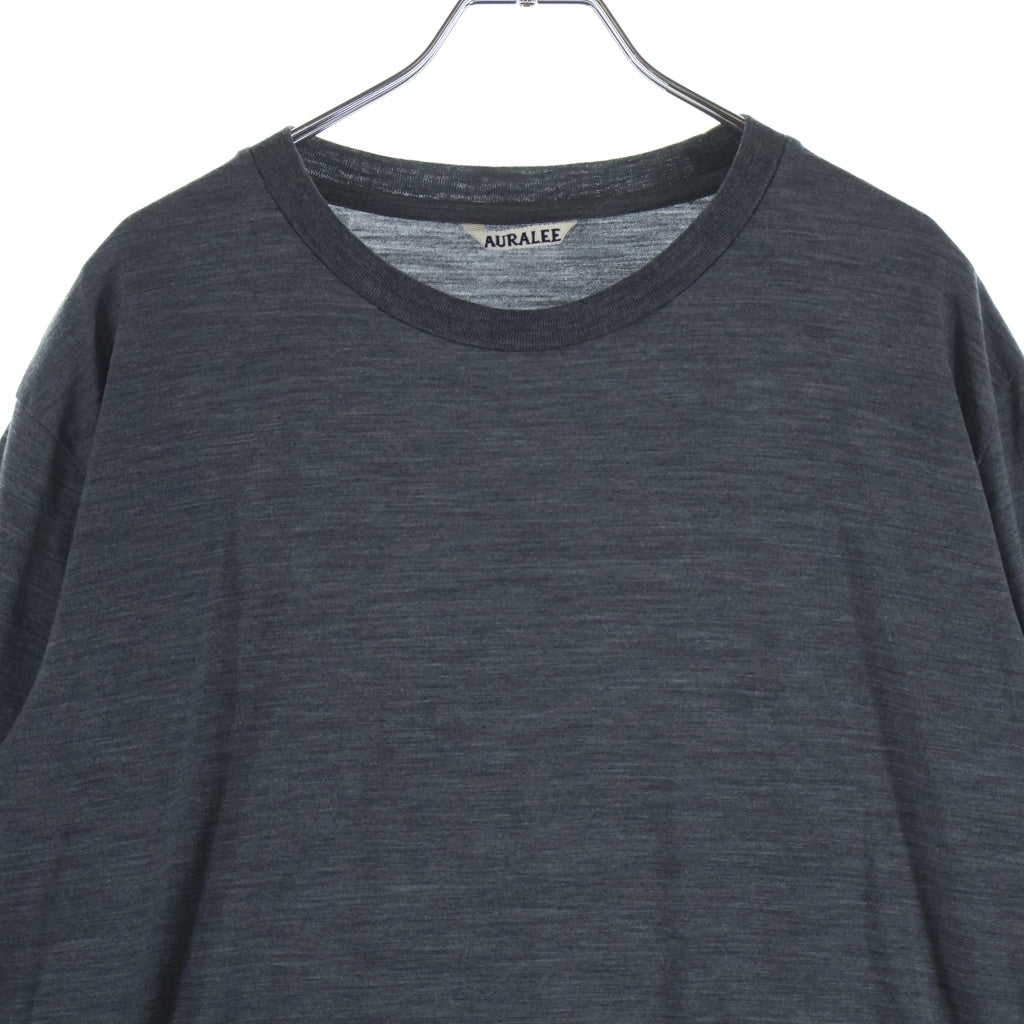 AURALEE(オーラリー) 25SS SUPER SOFT WOOL JERSEY TEE スーパーソフト ウールジャージー 半袖Tシャツ カットソー グレー A25ST01UT