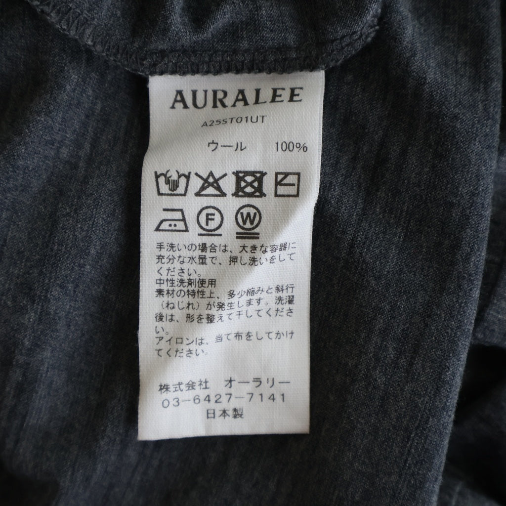 AURALEE(オーラリー) 25SS SUPER SOFT WOOL JERSEY TEE スーパーソフト ウールジャージー 半袖Tシャツ カットソー グレー A25ST01UT