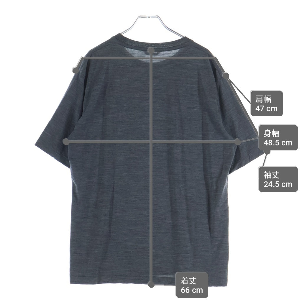 AURALEE(オーラリー) 25SS SUPER SOFT WOOL JERSEY TEE スーパーソフト ウールジャージー 半袖Tシャツ カットソー グレー A25ST01UT