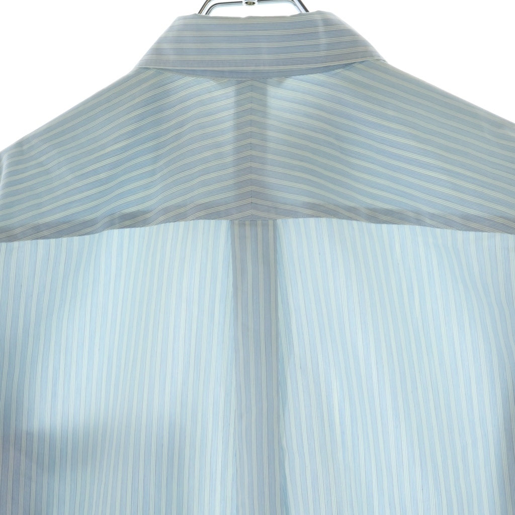 AURALEE(オーラリー) 23SS FINX POLYESTER STRIPE SHIRT フィンクスポリエステルストライプ 長袖シャツ ブルー A23SS02PS