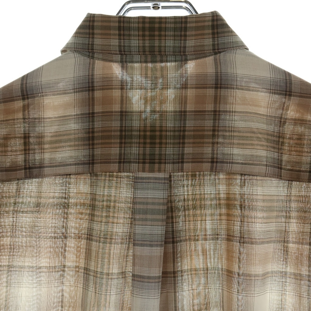 AURALEE(オーラリー) 21AW WOOL RECYCLED POLYESTER CLOTH SHIRTS ウール リサイクルドポリエステル クロス 長袖チェックシャツ ベージュ A21AS01EM