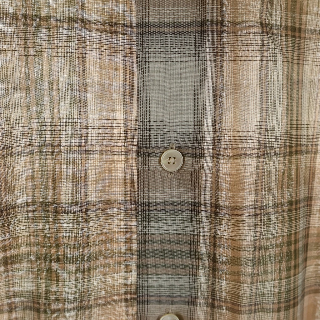 AURALEE(オーラリー) 21AW WOOL RECYCLED POLYESTER CLOTH SHIRTS ウール リサイクルドポリエステル クロス 長袖チェックシャツ ベージュ A21AS01EM