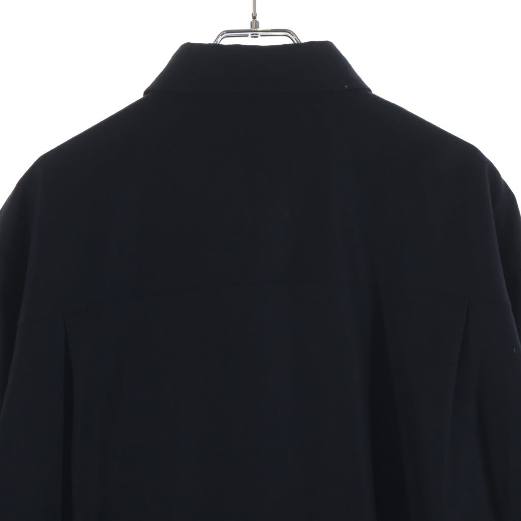 AURALEE(オーラリー) 22AW SUPER LIGHT WOOL SHIRTS スーパーライトウール レギュラーカラー長袖シャツ ブラック A22AS01OS