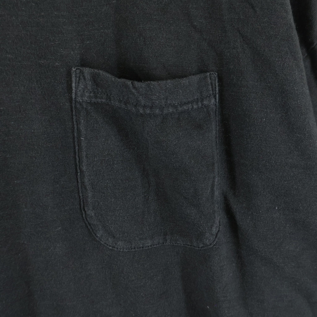 VISVIM(ヴィスヴィム) 25AW EX JUMBO TEE S/S DMGD エクストラジャンボ ガーメントダイ 半袖ポケットTシャツ 半袖クルーネックカットソー ブラック 0125205010017