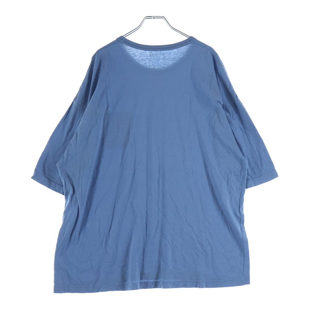 VISVIM(ヴィスヴィム) 25AW EX JUMBO TEE S/S DMGD エクストラジャンボ ガーメントダイ 半袖ポケットTシャツ 半袖クルーネックカットソー ブルー 0125205010017