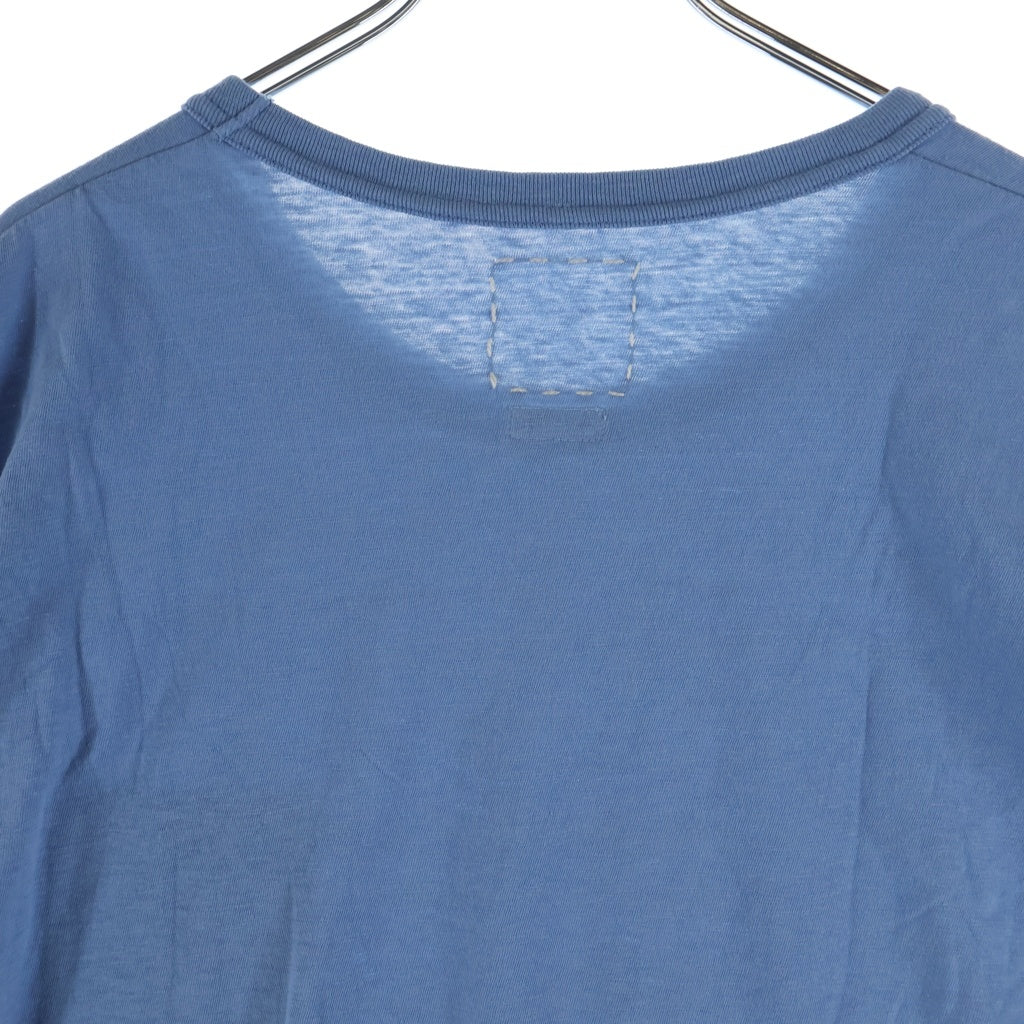 VISVIM(ヴィスヴィム) 25AW EX JUMBO TEE S/S DMGD エクストラジャンボ ガーメントダイ 半袖ポケットTシャツ 半袖クルーネックカットソー ブルー 0125205010017