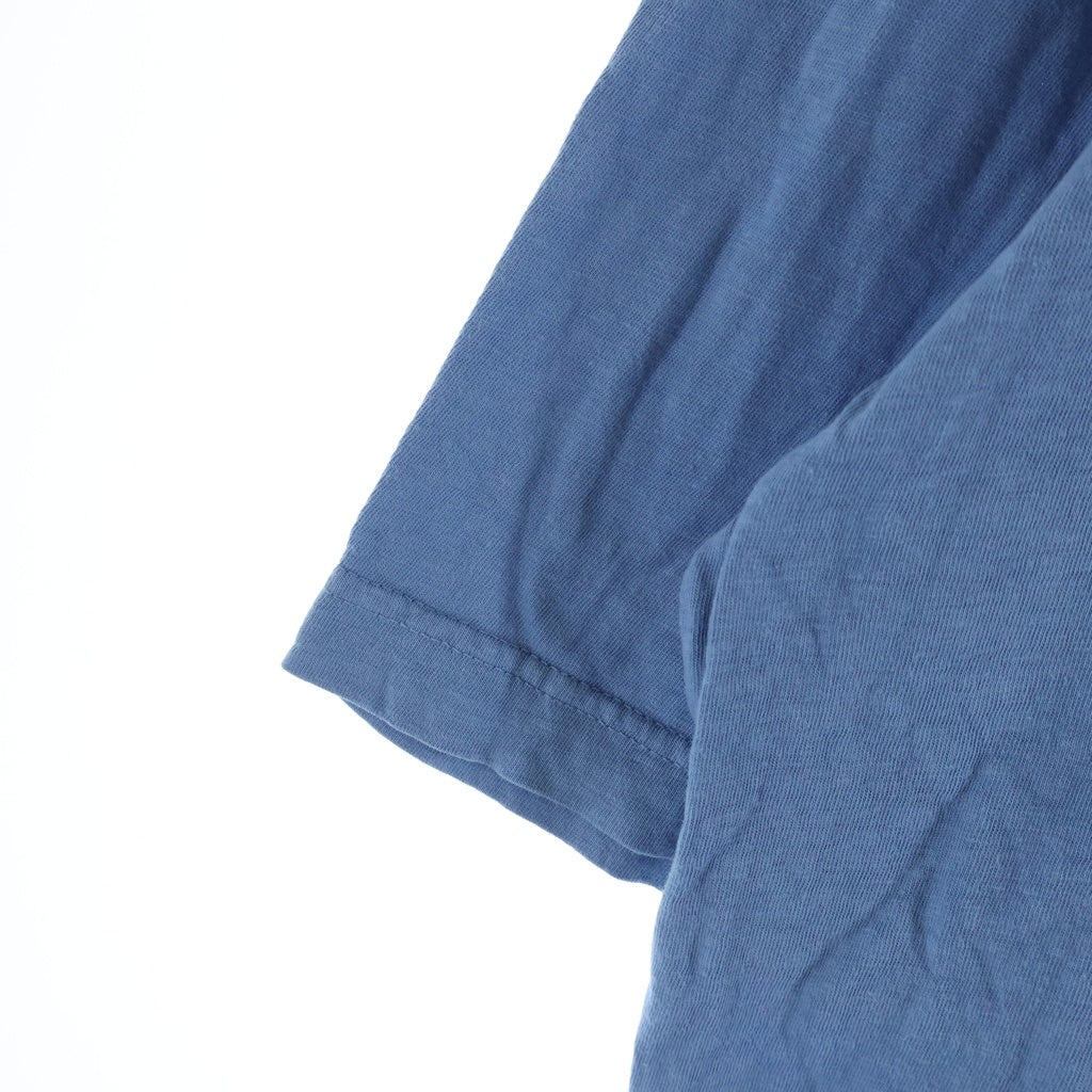 VISVIM(ヴィスヴィム) 25AW EX JUMBO TEE S/S DMGD エクストラジャンボ ガーメントダイ 半袖ポケットTシャツ 半袖クルーネックカットソー ブルー 0125205010017