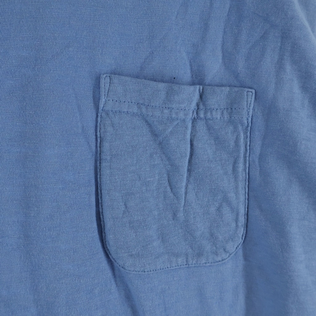 VISVIM(ヴィスヴィム) 25AW EX JUMBO TEE S/S DMGD エクストラジャンボ ガーメントダイ 半袖ポケットTシャツ 半袖クルーネックカットソー ブルー 0125205010017