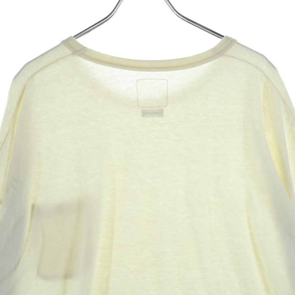 VISVIM(ヴィスヴィム) 25AW EX JUMBO TEE S/S DMGD エクストラジャンボ ガーメントダイ 半袖ポケットTシャツ 半袖クルーネックカットソー イエロー 0125205010017