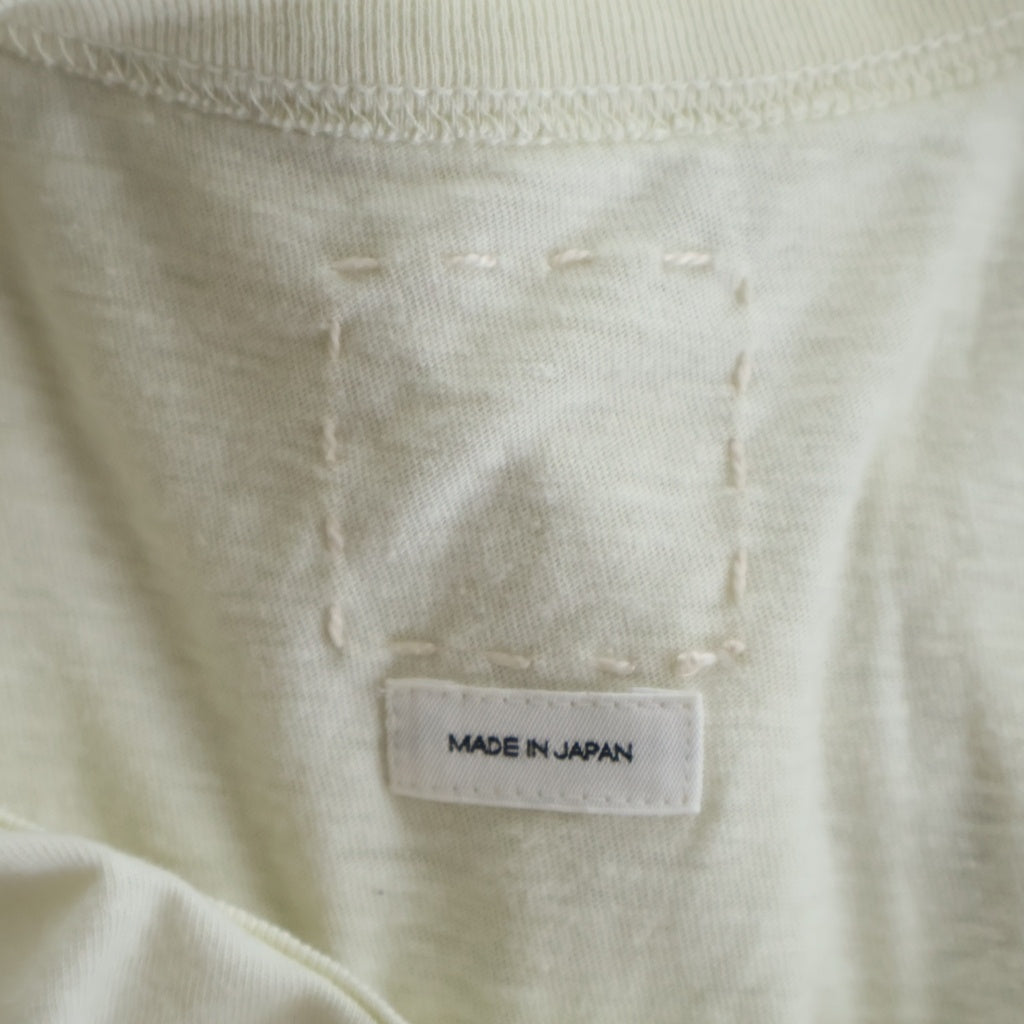 VISVIM(ヴィスヴィム) 25AW EX JUMBO TEE S/S DMGD エクストラジャンボ ガーメントダイ 半袖ポケットTシャツ 半袖クルーネックカットソー イエロー 0125205010017