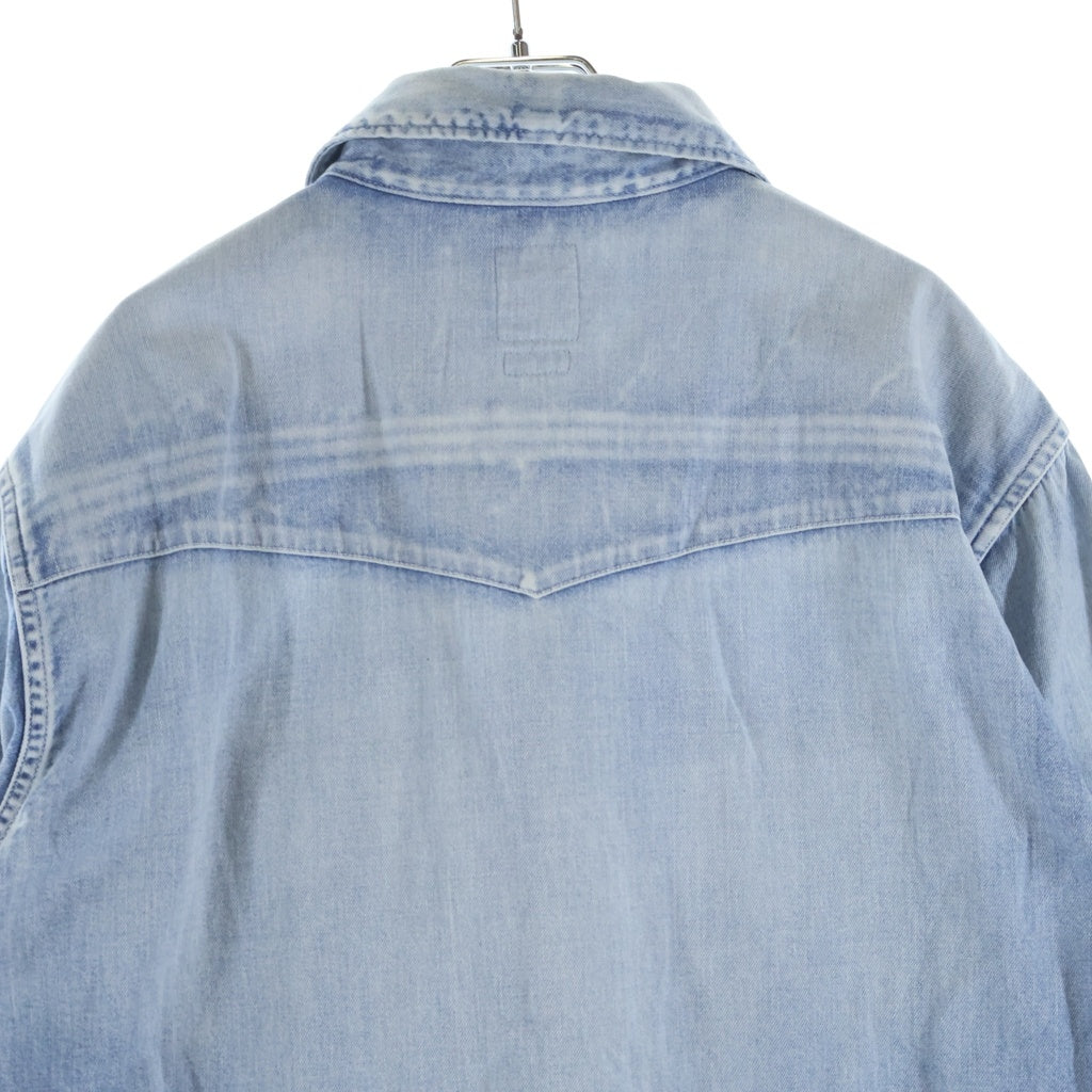 VISVIM(ヴィスヴィム) 23AW SOCIAL SCULPTURE SHIRT DMGD ヴィンテージ加工 長袖デニムウェスタンシャツ ブルー 0123205007001