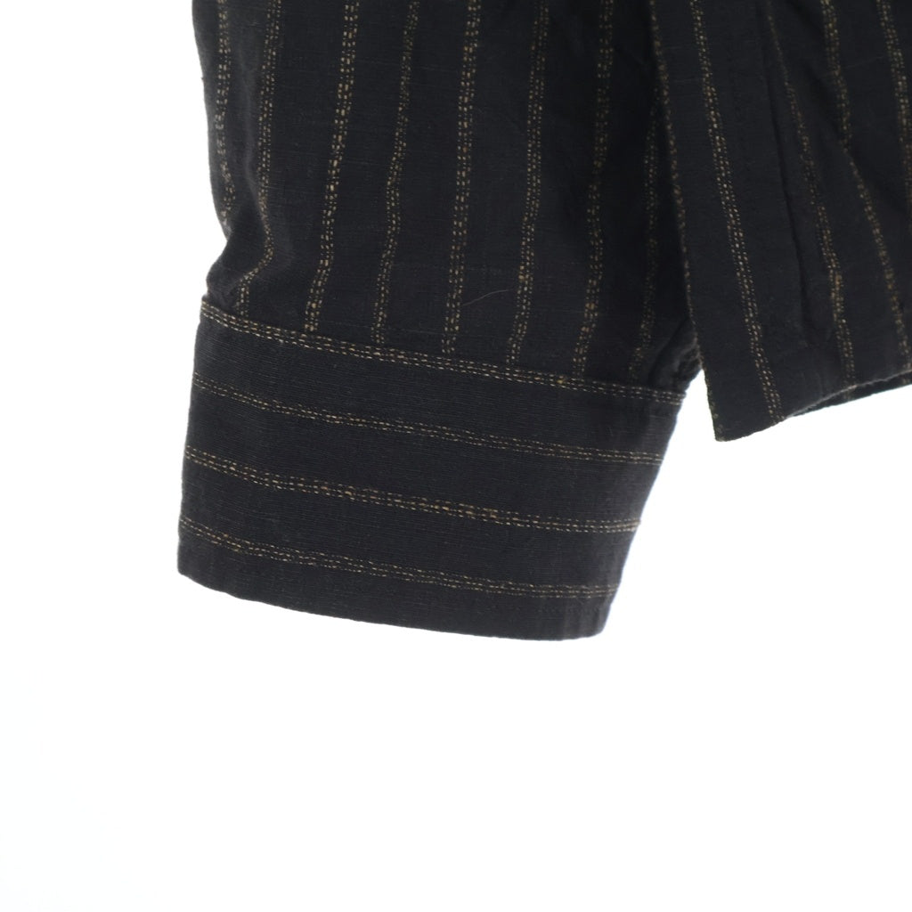 VISVIM(ヴィスヴィム) 25AW KEESEY SHIRT STRIPES L/S キージー ウールリネン 長袖ストライプシャツ ブラウン 0125205011005