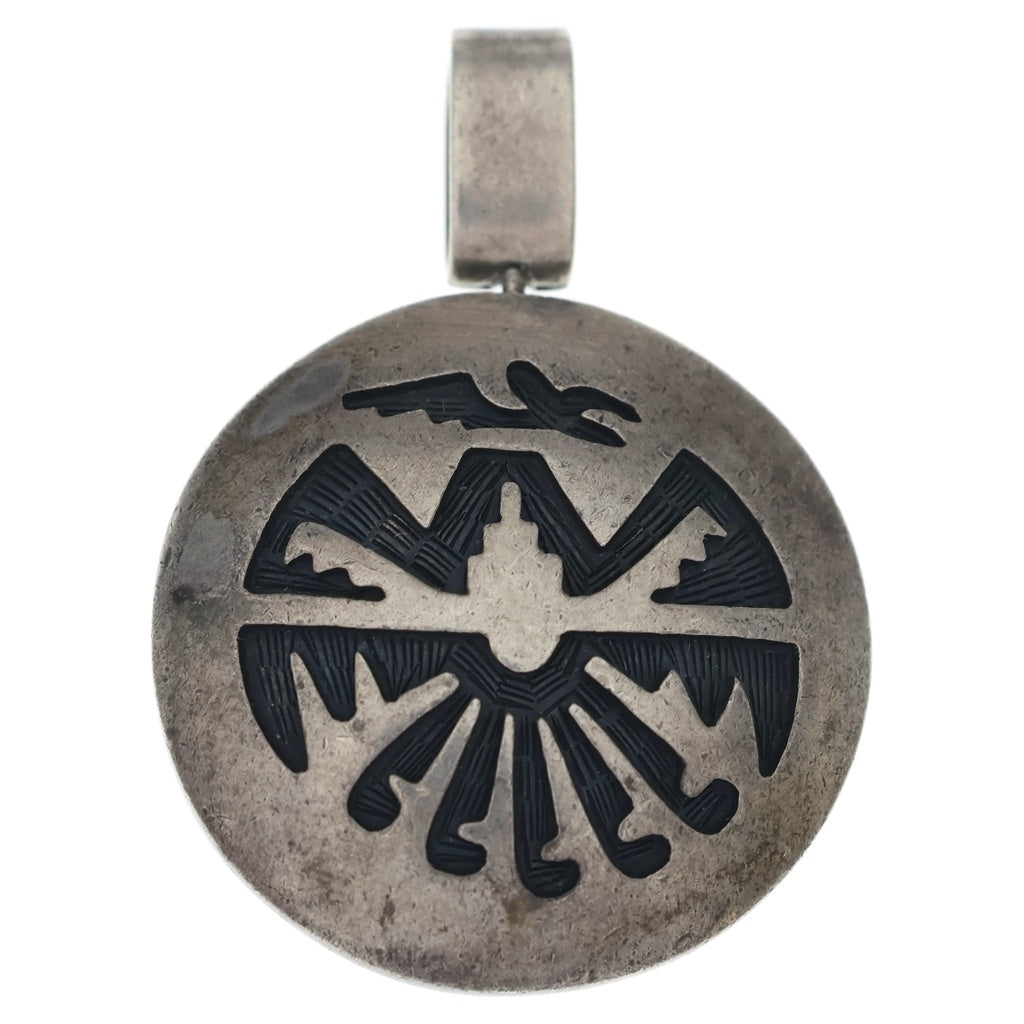 INDIAN JEWELRY(インディアンジュエリー) HOPI ホピ族 イーグル サンダーバード オーバーレイ ペンダントトップ シルバー