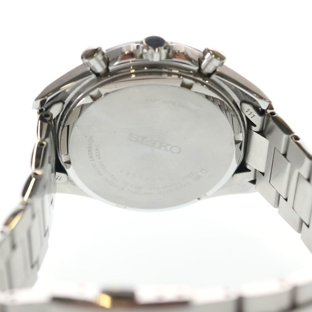 SEIKO(セイコー) 黒文字盤 クロノグラフ ステンレス 腕時計シルバー V175-0FA0
