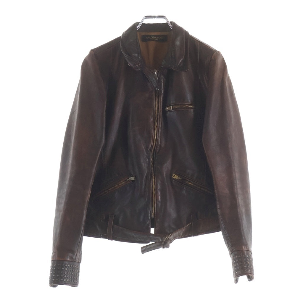 GOLDEN GOOSE DELUXE BRAND(ゴールデングースデラックスブランド) PELLE LEATHER ジップアップ レザージャケット ブラウン