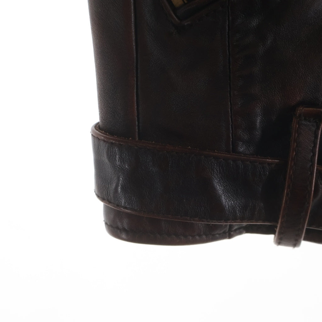 GOLDEN GOOSE DELUXE BRAND(ゴールデングースデラックスブランド) PELLE LEATHER ジップアップ レザージャケット ブラウン