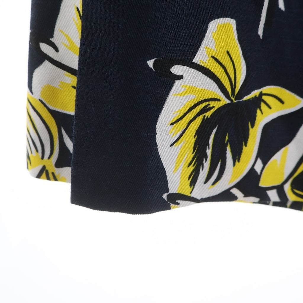 MARNI(マルニ) COMMESSA コットン 花柄 ラウンドネック半袖Tシャツ カットソー レディース イエロー/ネイビー CAMAP46A00TCT41