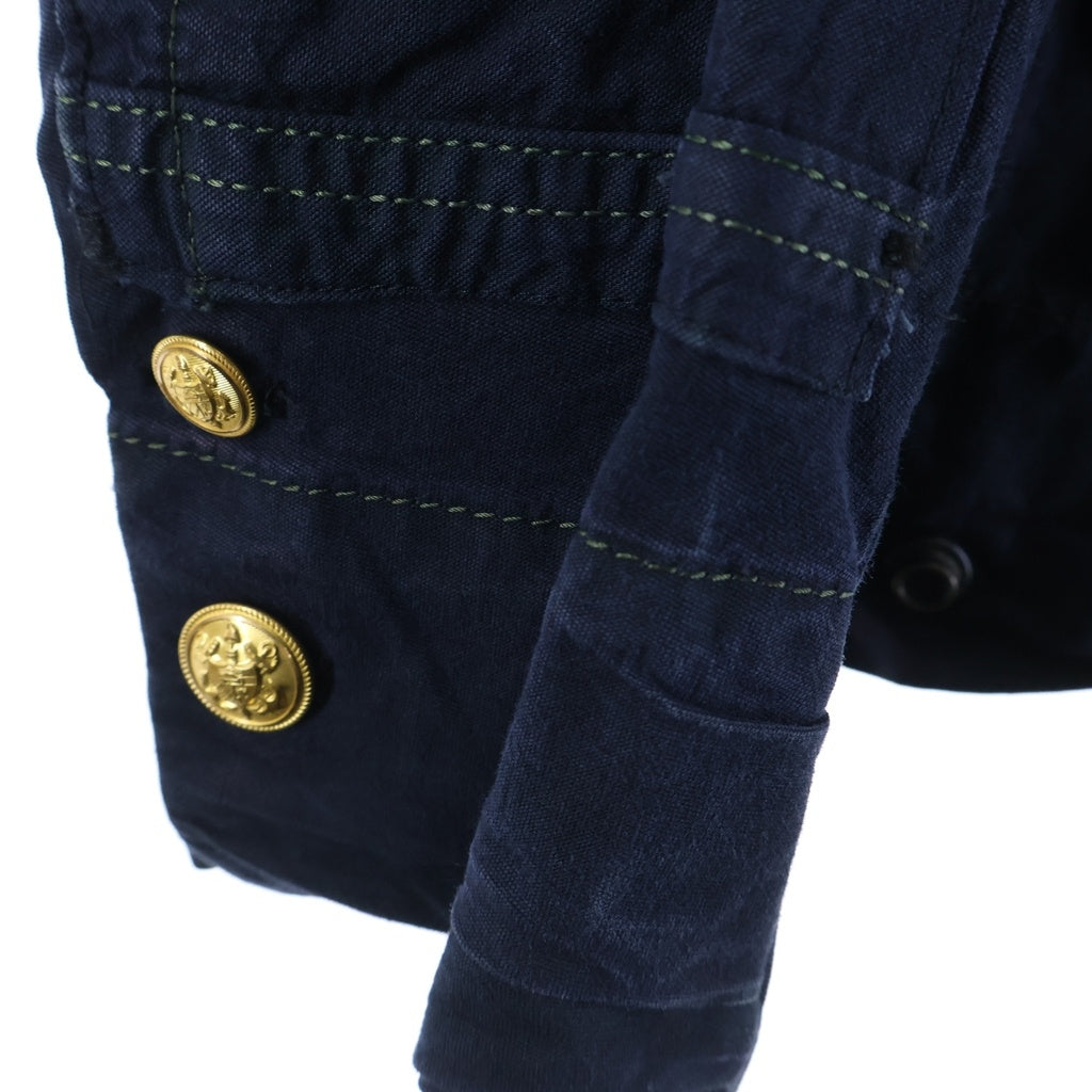 GREG LAUREN(グレッグローレン) THE NAVI TENT SPINE JKT USARMYテント スピン バック金ボタン ジャケット ネイビー