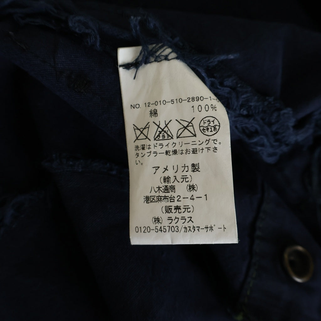 GREG LAUREN(グレッグローレン) THE NAVI TENT SPINE JKT USARMYテント スピン バック金ボタン ジャケット ネイビー