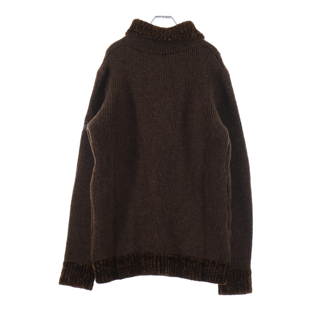 RAF SIMONS(ラフシモンズ) 22AW Reversible Fisherman Sweater ハーフジップ フィッシャーマン ニットセーター ブラウン 222-841