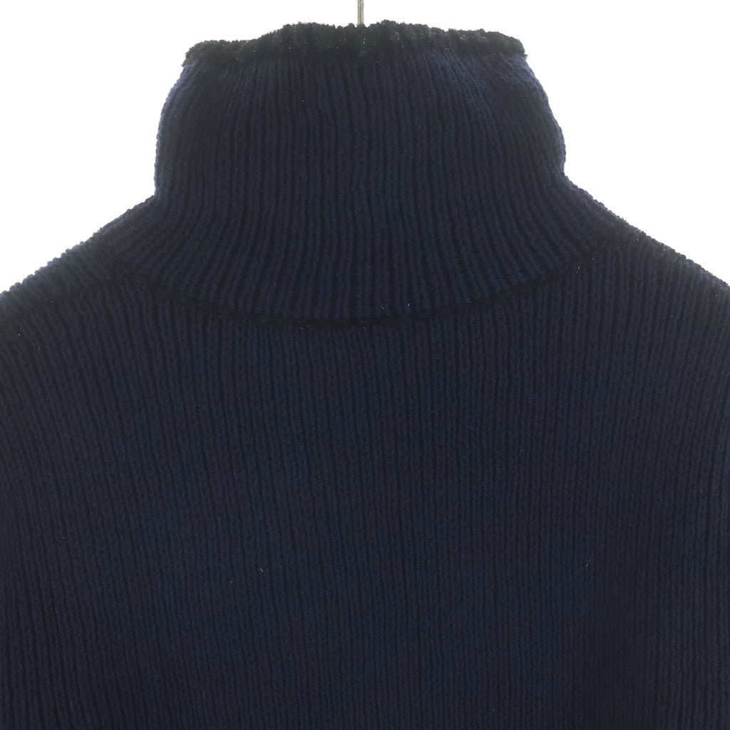 RAF SIMONS(ラフシモンズ) 22AW Reversible Fisherman Sweater ハーフジップ フィッシャーマン ニットセーター ネイビー 222-841