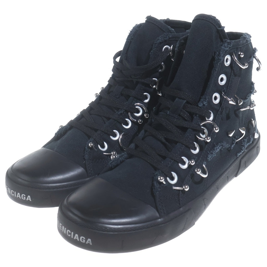 BALENCIAGA(バレンシアガ) 23AW PARIS PIERCING HIGH TOP DEST パリ ピアス デストロイ ハイカットスニーカー ブラック 688752