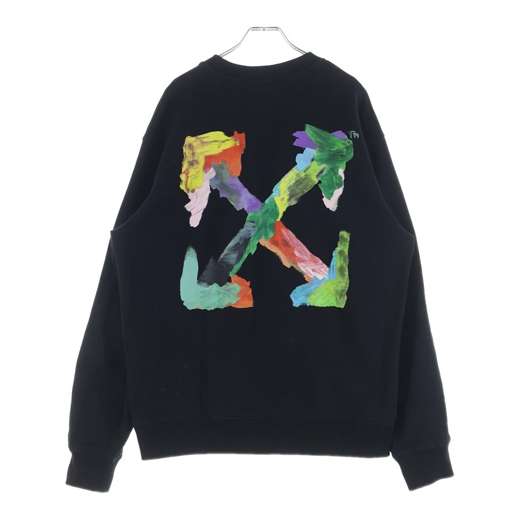 OFF-WHITE(オフホワイト) 23SS BRUSH ARROW SWEATSHIRT ブラッシュ アロー クルーネック プルオーバー スウェット トレーナー ブラック OMBA057S23FLE001