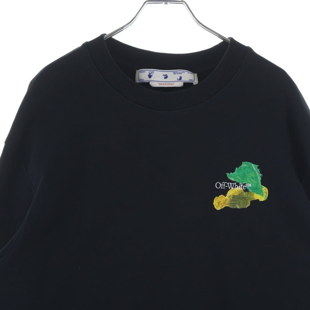 OFF-WHITE(オフホワイト) 23SS BRUSH ARROW SWEATSHIRT ブラッシュ アロー クルーネック プルオーバー スウェット トレーナー ブラック OMBA057S23FLE001