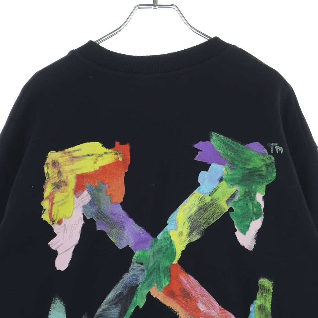 OFF-WHITE(オフホワイト) 23SS BRUSH ARROW SWEATSHIRT ブラッシュ アロー クルーネック プルオーバー スウェット トレーナー ブラック OMBA057S23FLE001