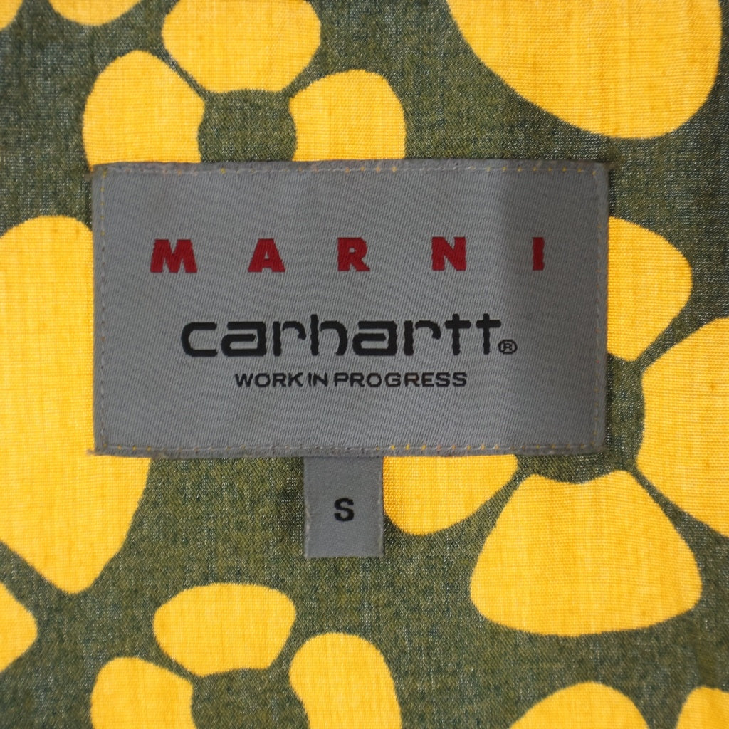 MARNI(マルニ) ×CARHARTT S/S MASTER SHIRT カーハート マスター レーヨン 総柄 半袖シャツ イエロー I031296