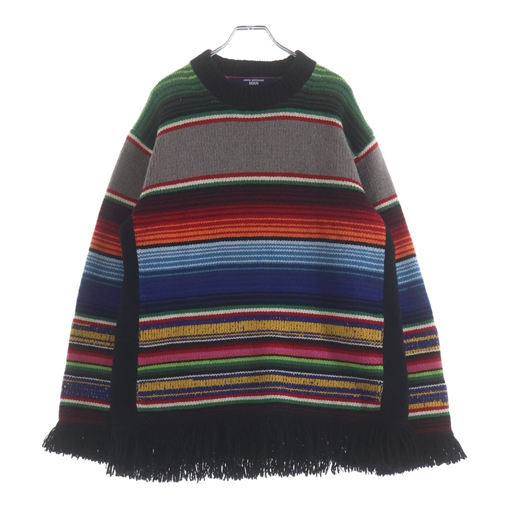 COMME des GARCONS JUNYA WATANABE MAN(コムデギャルソンジュンヤワタナベマン) 22AW AD2022 ラムウール天竺ボーダー クルーネックニットセーター マルチカラー WJ-N009