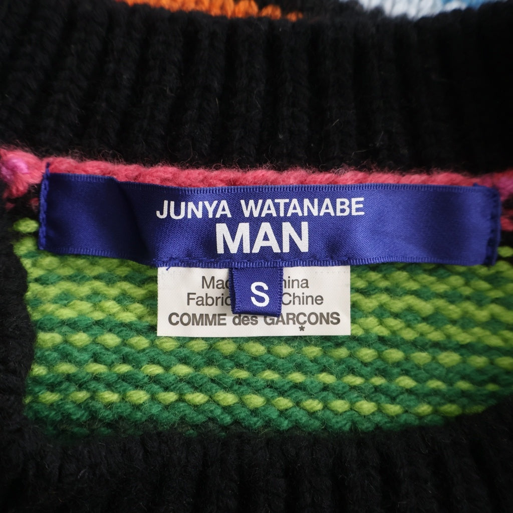 COMME des GARCONS JUNYA WATANABE MAN(コムデギャルソンジュンヤワタナベマン) 22AW AD2022 ラムウール天竺ボーダー クルーネックニットセーター マルチカラー WJ-N009