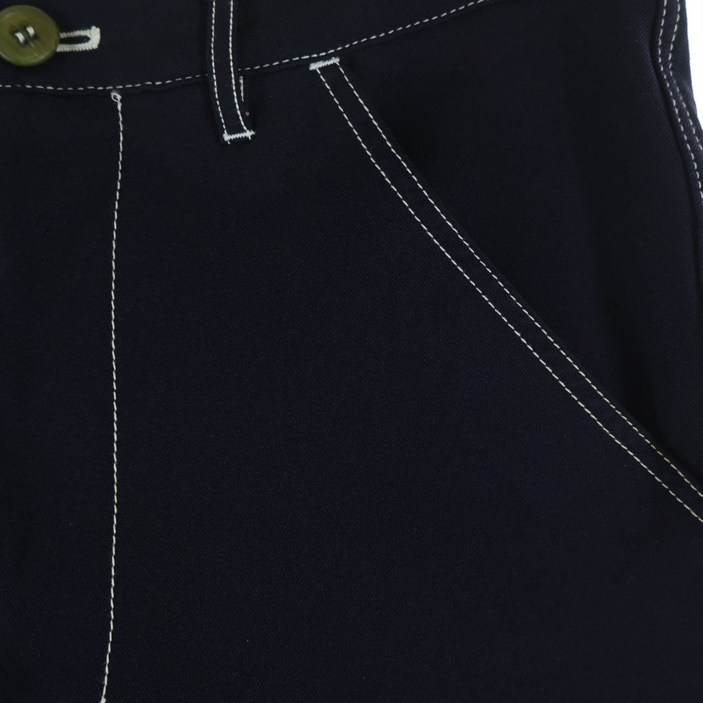 COMME des GARCONS SHIRT(コムデギャルソンシャツ) 16SS ステッチデザイン テーパードポリパンツ ネイビー S24155