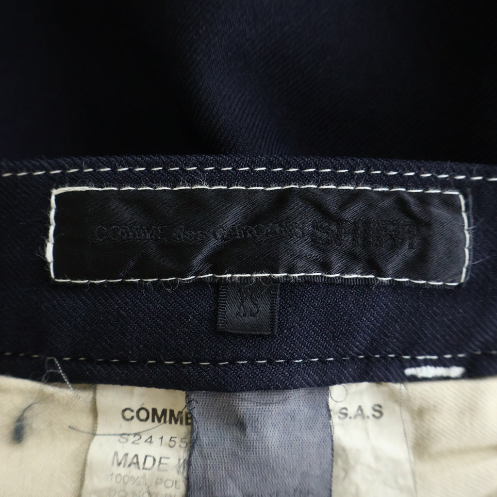 COMME des GARCONS SHIRT(コムデギャルソンシャツ) 16SS ステッチデザイン テーパードポリパンツ ネイビー S24155