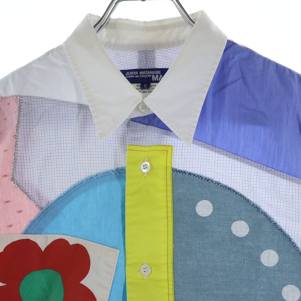 JUNYA WATANABE COMME des GARCONS(ジュンヤワタナベ コムデギャルソン) 16SS AD2015 パッチワーク コットン 半袖シャツ マルチカラー WQ-B015