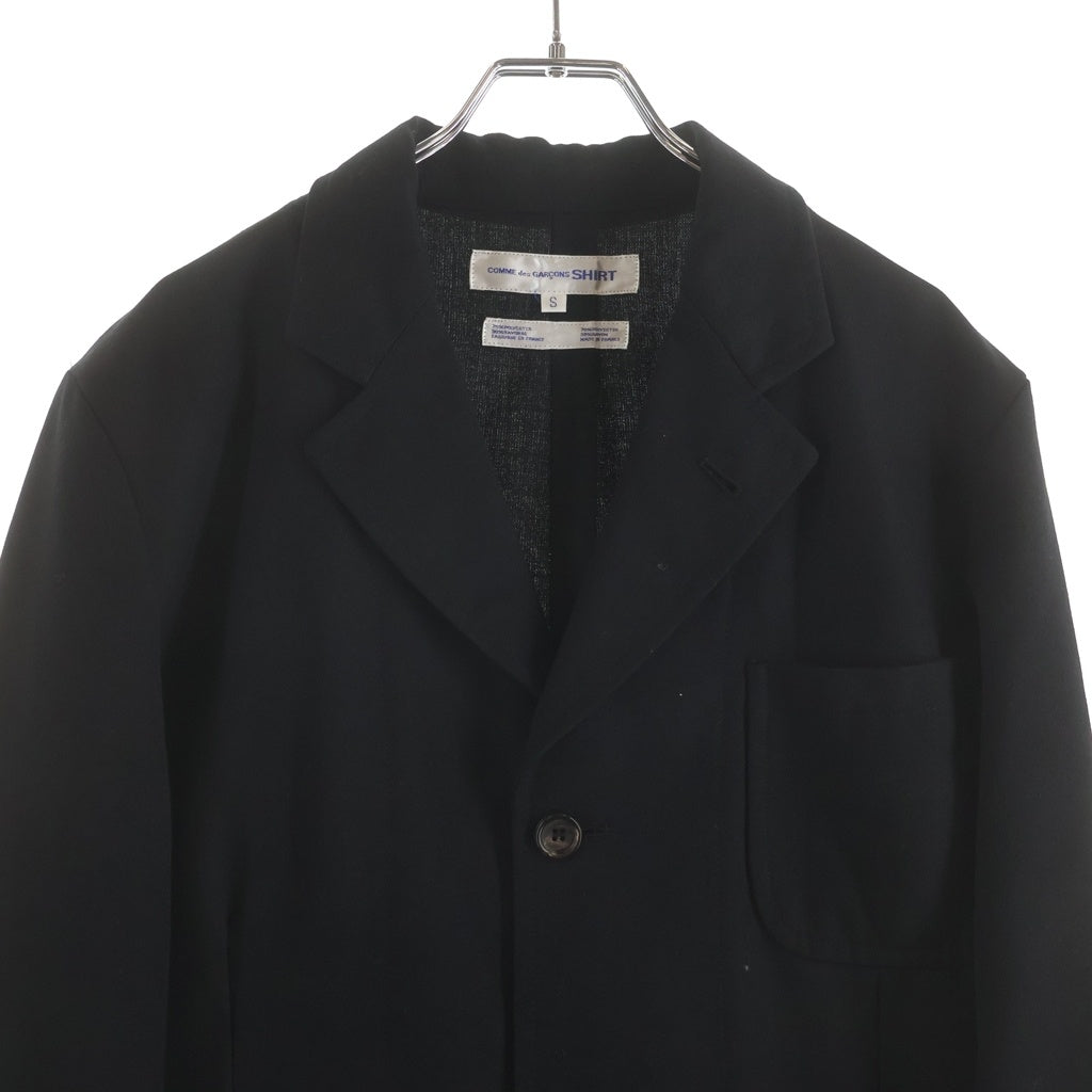 COMME des GARCONS SHIRT(コムデギャルソンシャツ) 04SS ポリレーヨン セットアップ シングルテーラードジャケット テーパードスラックスパンツ ブラック S12091/S12093