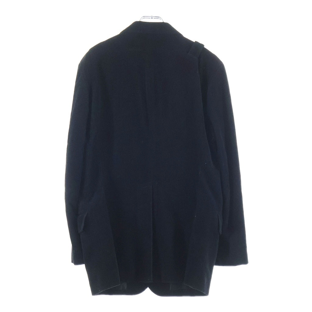 REGULATION Yohji Yamamoto MEN(レギュレーションヨウジヤマモトメン) REGULATION GABARDINE DOCTOR'S JACKET ウールギャバジン コーデュロイ ドクタージャケット ブラック HK-J03-040