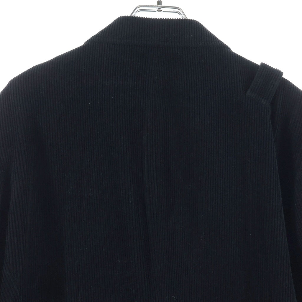 REGULATION Yohji Yamamoto MEN(レギュレーションヨウジヤマモトメン) REGULATION GABARDINE DOCTOR'S JACKET ウールギャバジン コーデュロイ ドクタージャケット ブラック HK-J03-040