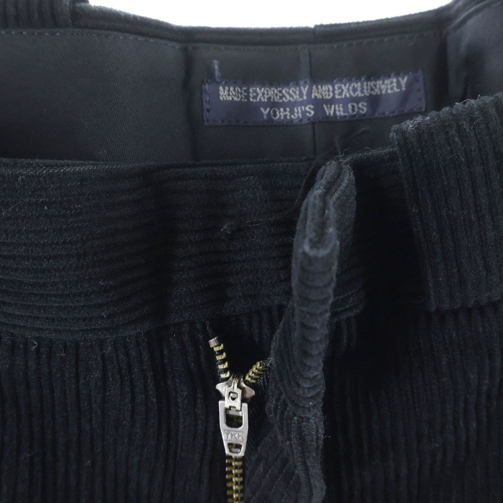 REGULATION Yohji Yamamoto MEN(レギュレーションヨウジヤマモトメン) REGULATION GABARDINE ウールギャバジン コーデュロイ ロールアップ テーパードパンツ ブラック HK-P04-040