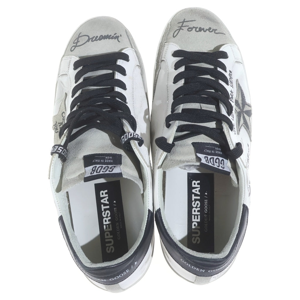 GOLDEN GOOSE DELUXE BRAND(ゴールデングースデラックスブランド) SUPERSTAR スーパースター グラフィティ ダメージ加工 レザー ローカットスニーカー ホワイト